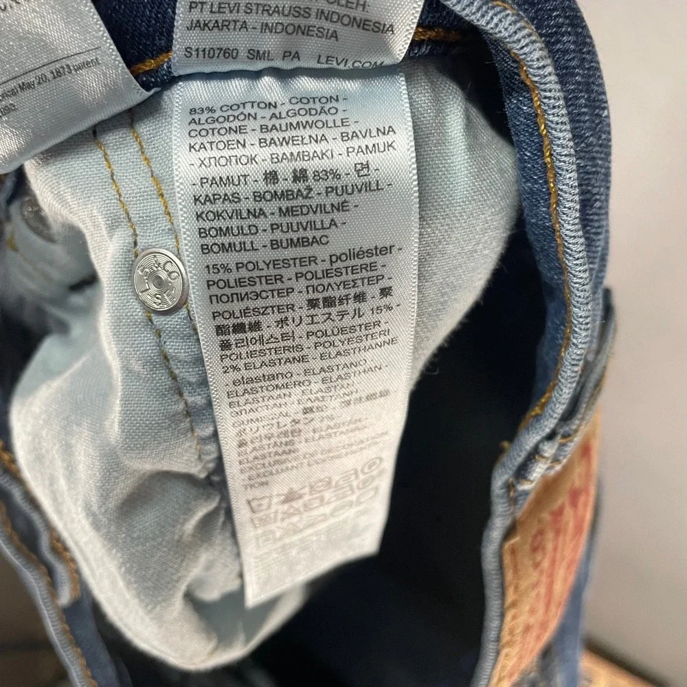 Levis 506 Jeans Mens 38x30 Regular Straight Blue Stretch Denim‎